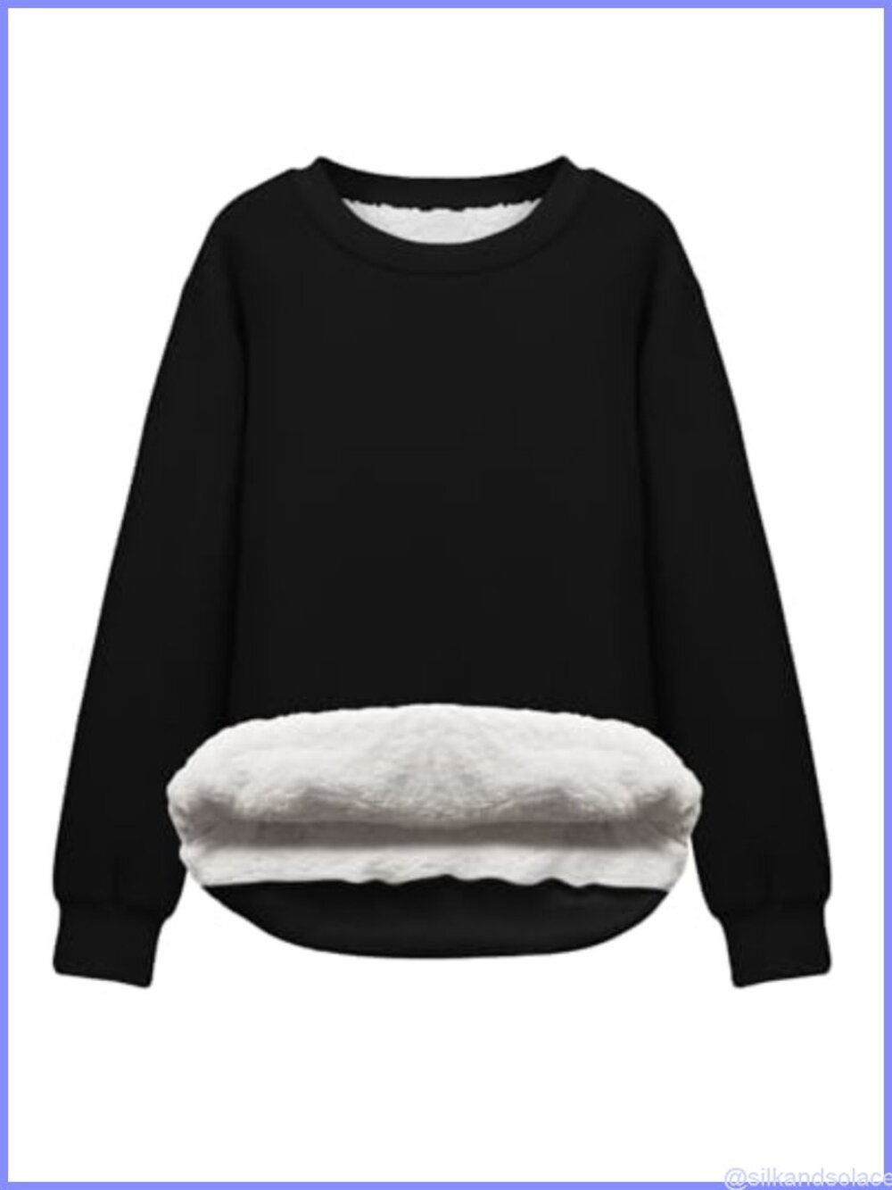 Sherpa Lined Fleece Crewneck Pullover Sweatshirt Casual Winter Warm Women